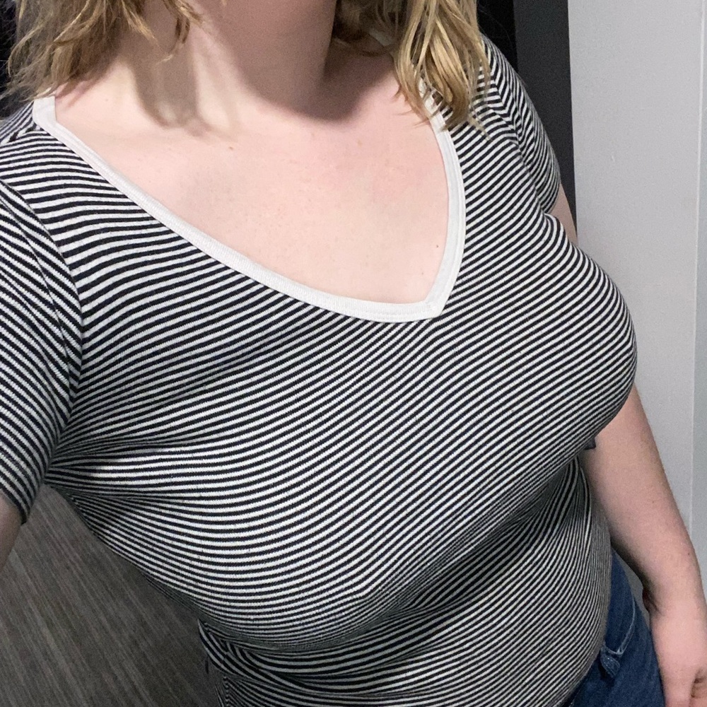 Black and White V-Neck